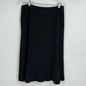 Sigrid Olsen Black Flare Midi Skirt Size 10